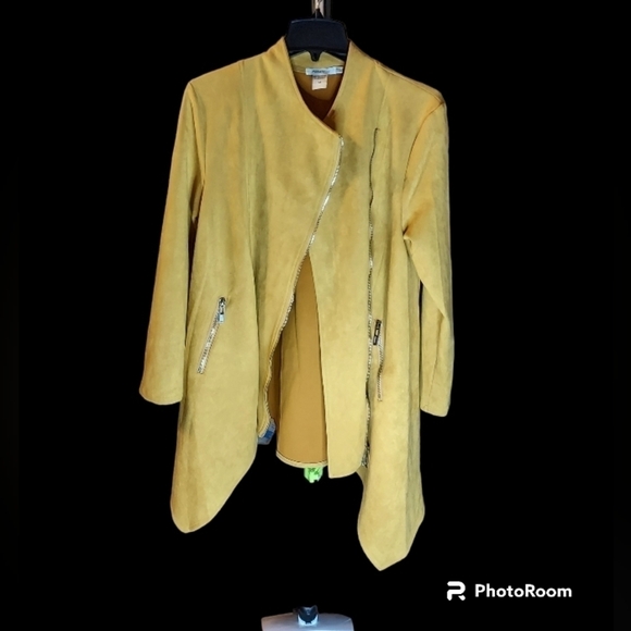 Chic Gold Asymmetrical Women's Jacket - Picture 14 of 16